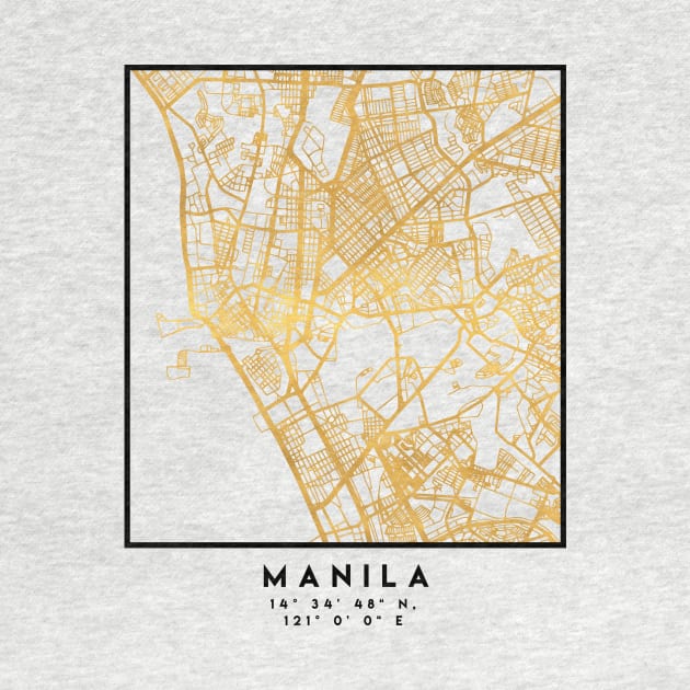 MANILA PHILIPPINES CITY STREET MAP ART by deificusArt